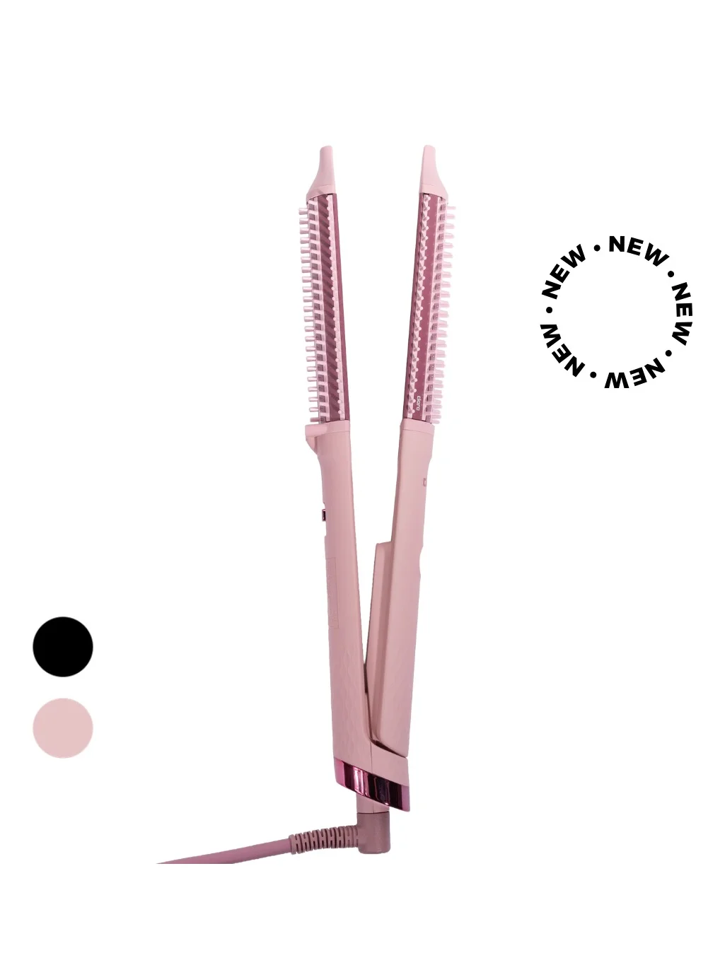 CLARA Dual Slim Hair Straightener Brush 2-in-1 Electric Styling Tool for Roots and Flyaways (Candy Pink, 1 Unit) 14f2s