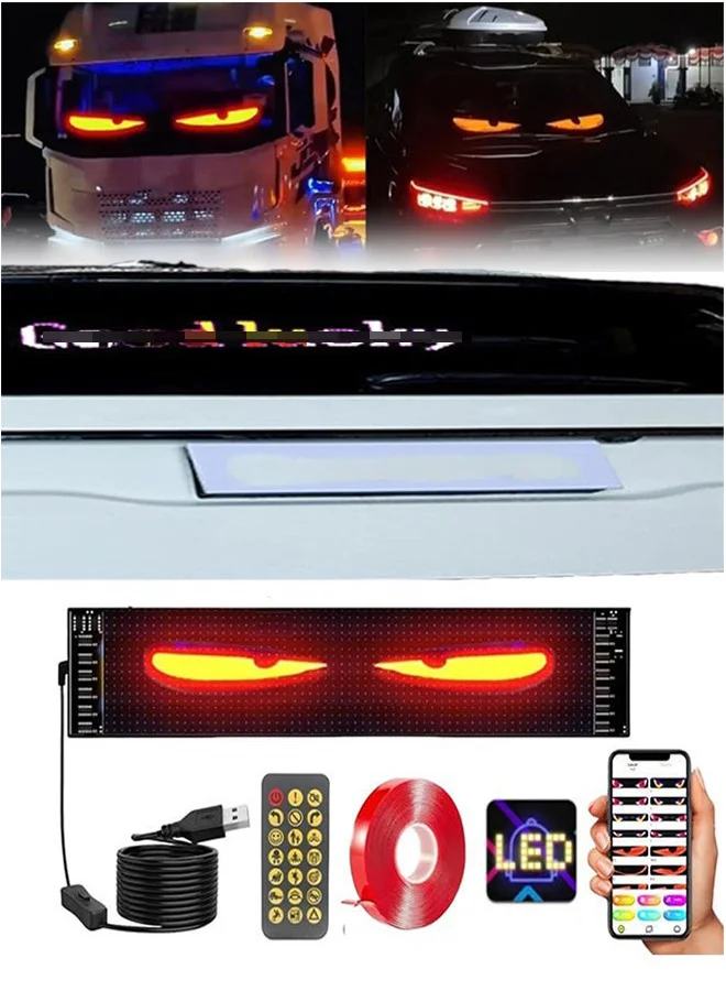 RATSAW Dynamic Eyes LED Car Window Display Programmable Flexible Screen with Remote and APP Control (1 Piece) bjdr7