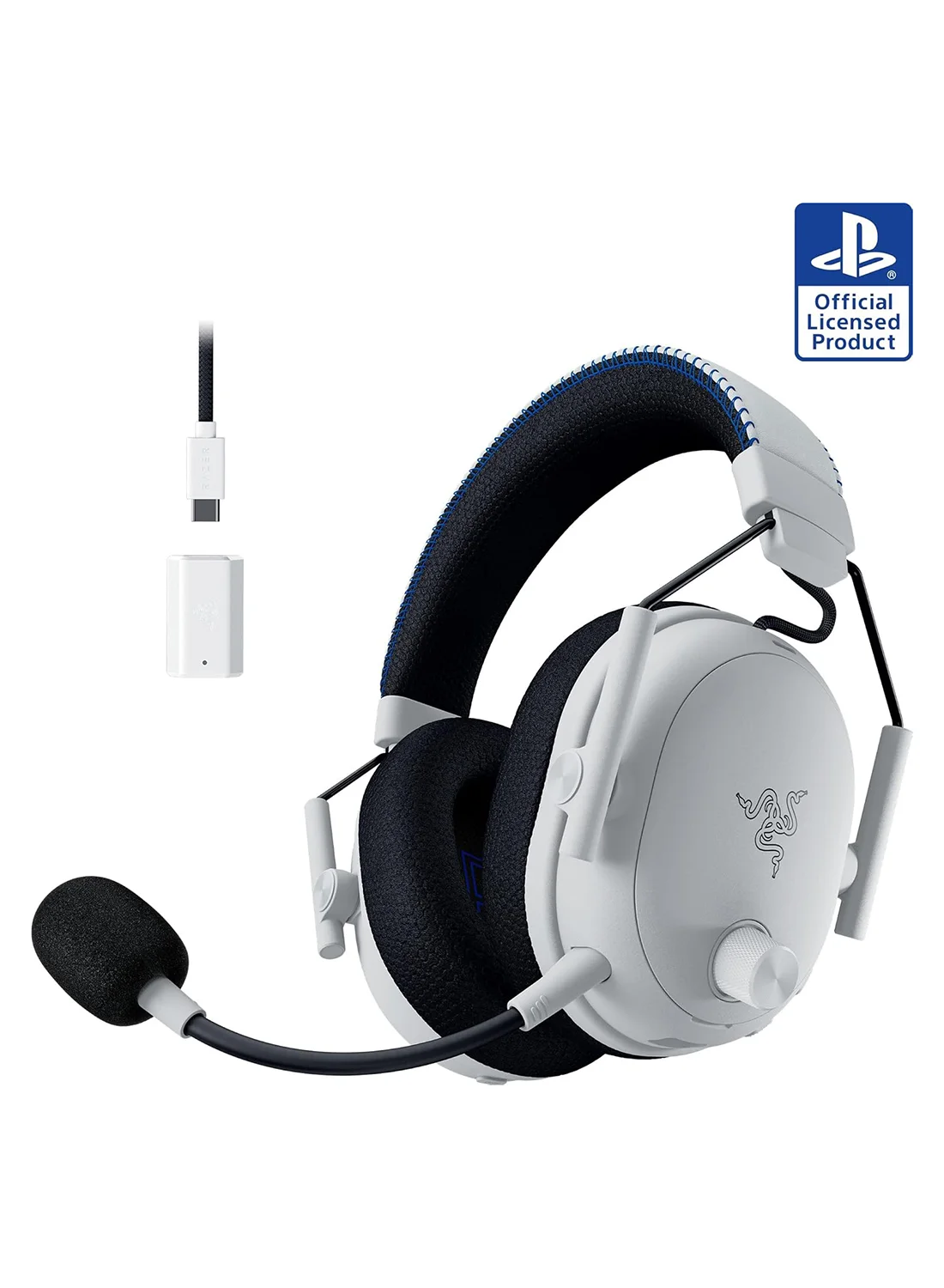 Premium Wireless Esports Gaming Headset with Active Noise Cancellation and 50mm Drivers (White, Over-Ear) 4seux
