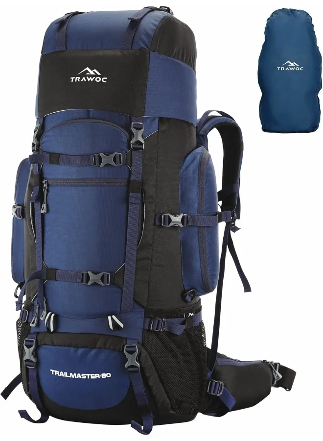 TRAWOC 80L Travel Backpack for Outdoor Sport Hiking Trekking Camping Rucksack (Large Capacity, Waterproof) 30t05