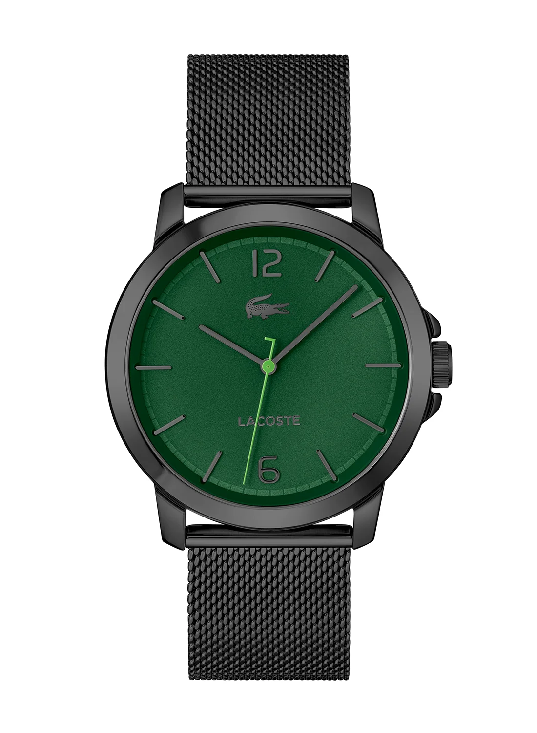 Premium Round Analog Wrist Watch with Green Case and Stainless Steel Band for Men (42mm) ik5xd