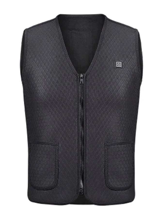 MUNTAQI Outdoor Motorcycle USB Heating Vest Premium Thermal Gear for Winter Riding (Black, Large) mv720