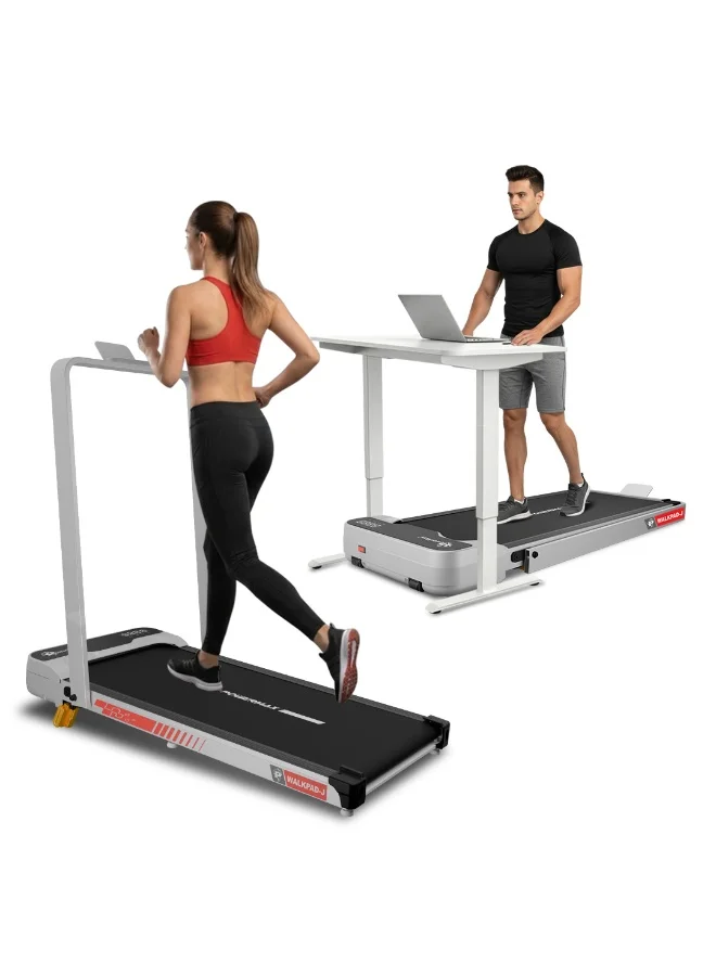 PowerMax Fitness Motorized Under Desk Walking Pad Treadmill with Bluetooth App Connectivity (125kg Capacity, 10km/h, 95x38.5cm Deck) 6zc1l