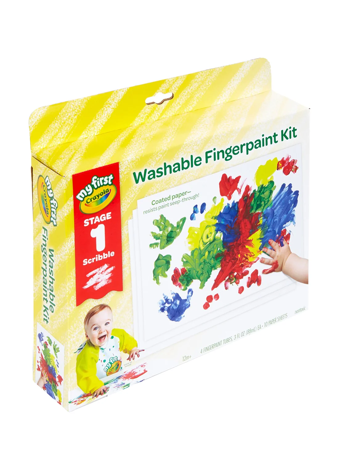 Washable Fingerpaint Art Set for Toddlers (Non-Toxic, Multi-Color, 6.4 x 27.9 x 25.4 cm) 3f2xq