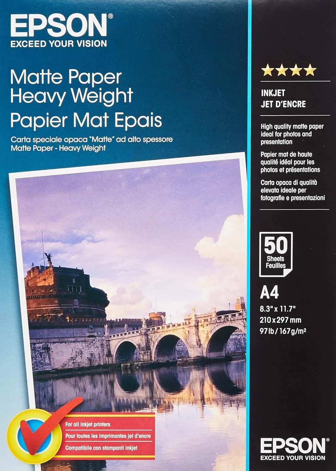 Premium A4 Matte Photo Paper Professional Inkjet Printing Sheets (White, 50 Sheets) n44ze