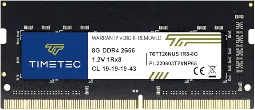 Timetec 8GB DDR4 2666MHz SODIMM Laptop RAM Memory Module (260-Pin, CL19, Non-ECC, Unbuffered) for Notebook and Mini PC ql5da