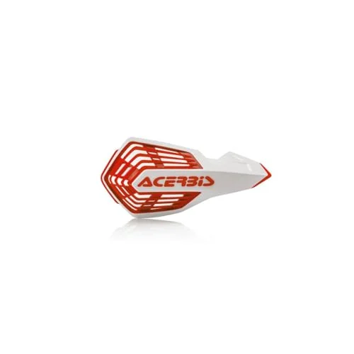 Premium Off-Road Motorcycle Handguards Protective Gear (White and Red, Universal Fit) 0l2nr