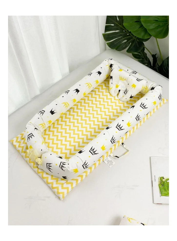 NKX Portable Baby Crib with Removable Crown Design (Pure Cotton, 90x50cm) 0u870