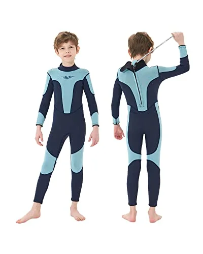 Seaskin Kids Thermal Wetsuit 3mm Neoprene Back Zip Swimsuit for Boys and Girls (Size 12) zoev1