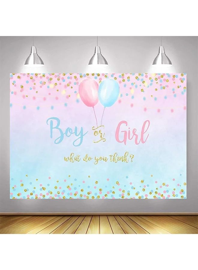 Peachjoy Gender Reveal Backdrop Banner for Baby Shower Decorations (Pink and Blue, 100 x 150 cm) 6esme