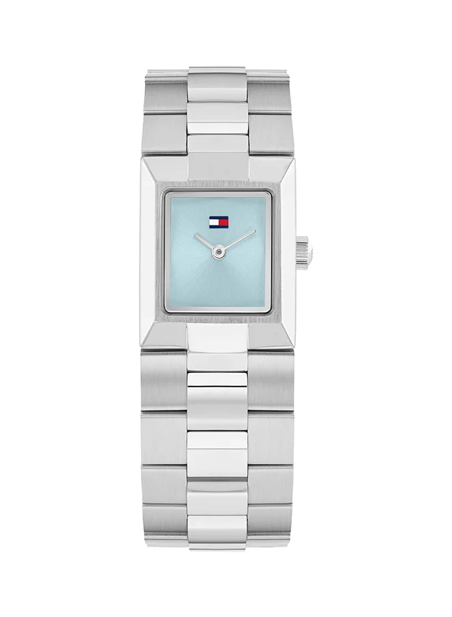 Premium Rectangle Analog Watch for Women Light Blue Stainless Steel Case (1782797) nlgfn