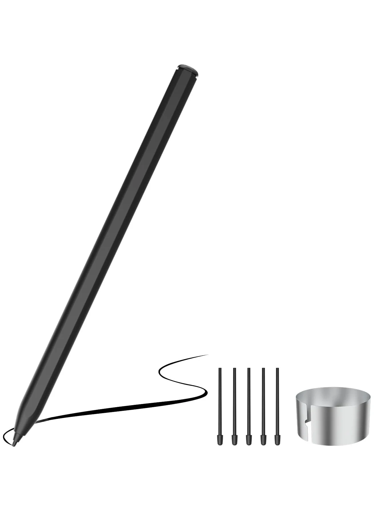 GUDOO Digital EMR Stylus Pen with 4096 Pressure Sensitivity, Palm Rejection, Tilt Support, Tail Eraser, Magnetic Attachment (Includes 5 Spare Nibs, 1 Clip) 4bmb8