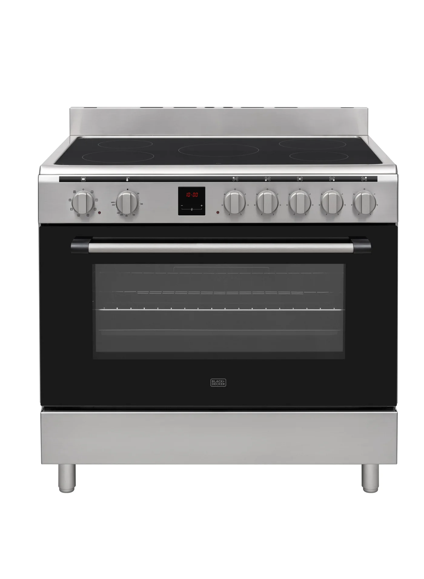 Premium Freestanding Electric Cooker with Ceramic Hob and Multifunction Oven (Stainless Steel, 90cm) q16jm