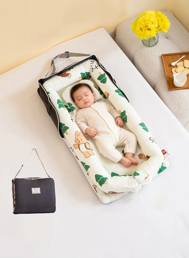 XiuWoo Foldable Portable Baby Lounger Nest with Breathable Cover for Newborns and Infants (0-24 Months, 80x50cm) o045h