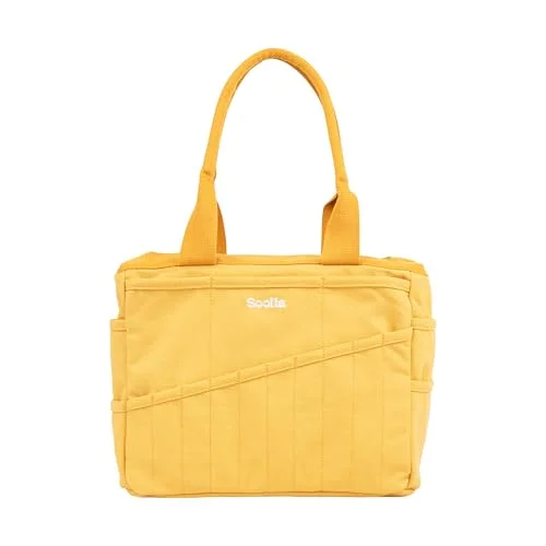 Soolla Studio Craft Tote Bag Pottery Tool Organizer with 30 Pockets (Sunset Mustard, 40 cm x 30 cm) 9kb28
