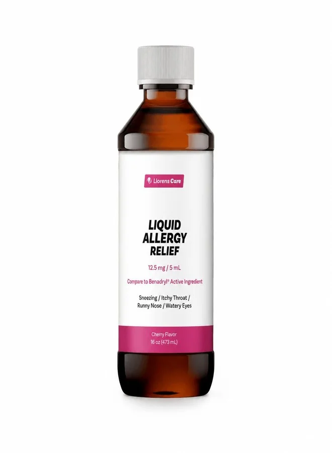 Llorens Liquid Allergy Relief Formula Cherry Flavor (For Adults and Kids, 473 mL) cjt2t