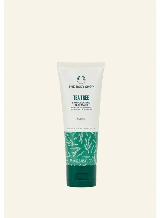 The Body Shop Tea Tree Skin Clearing Clay Mask Purifying Face Treatment for Blemish-Prone Skin (75 mL) ksj4g