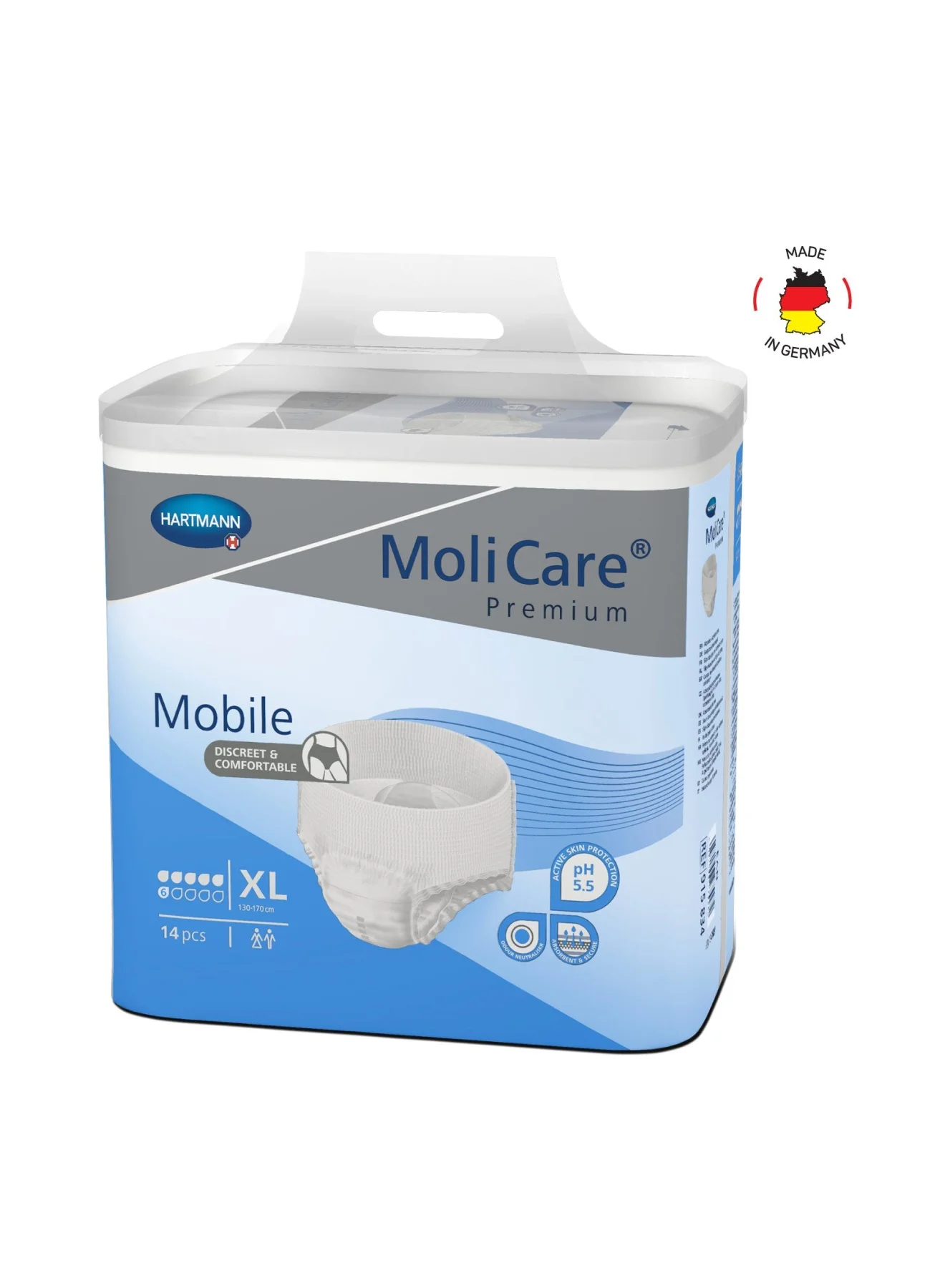 Molicare Premium Adult Incontinence Pants Breathable Absorbent Underwear (XL, 14 Pack) veu6l