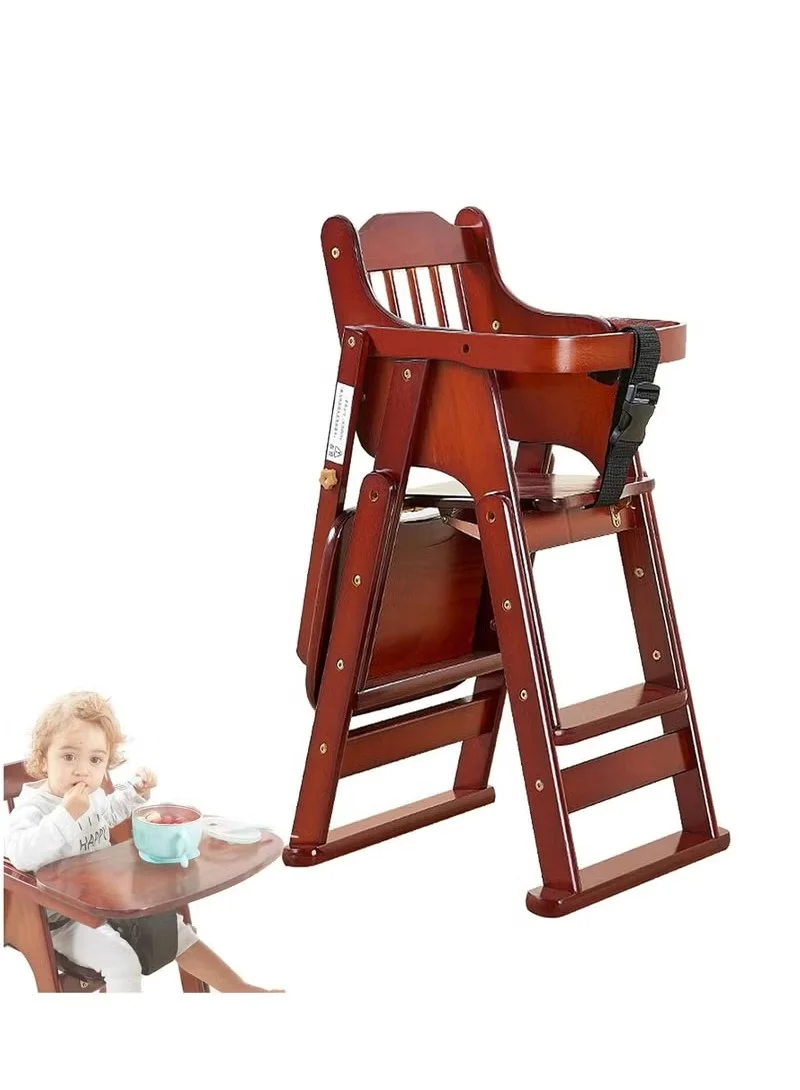 Arabest Adjustable Wooden High Chair for Toddlers to Teens, Ergonomic Dining Feeding Chair with Steps (Natural Wood) gl3wq