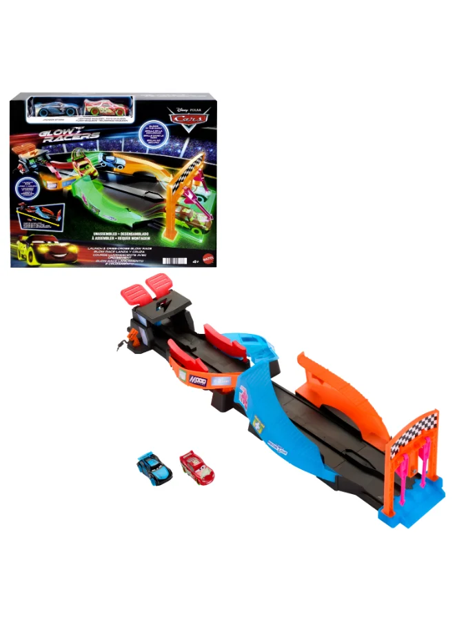 Cartoon Cars Night Racing Track Set Die-Cast Vehicle Playset for Kids (1 Set) gf338