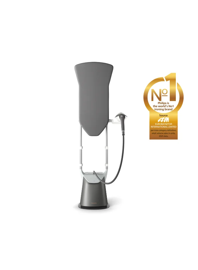 Professional All-in-One Garment Steamer with Tilting StyleBoard and 2200W Power (Grey, 90g/min Steam Output) m22hz