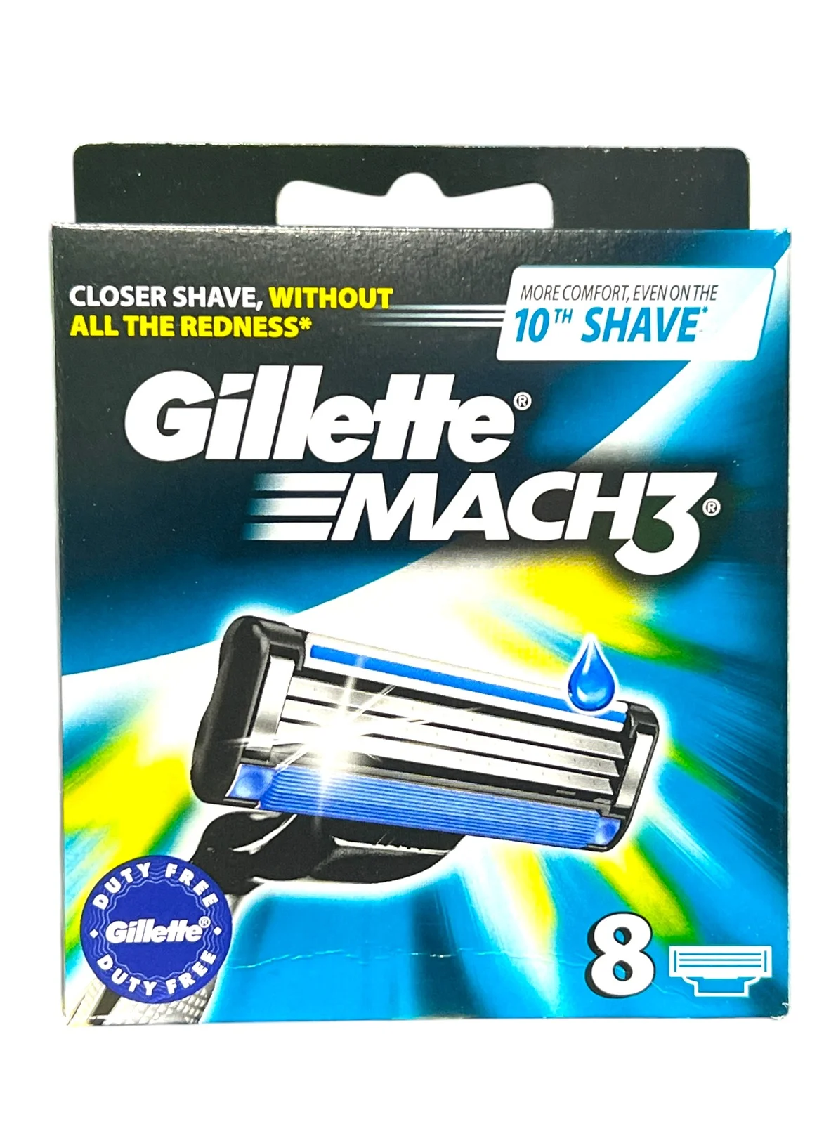 Premium 3-Blade Shaving Refill Cartridges (Blue/Silver, 8-Pack) b51jz