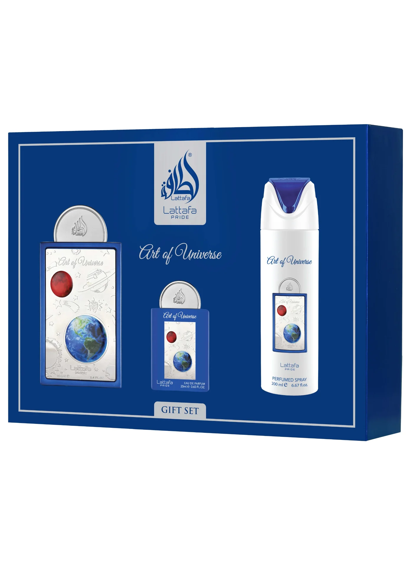 Lattafa Pride Art of Universe 3 Piece Fragrance Gift Set for Men and Women (100 mL) q9rhe