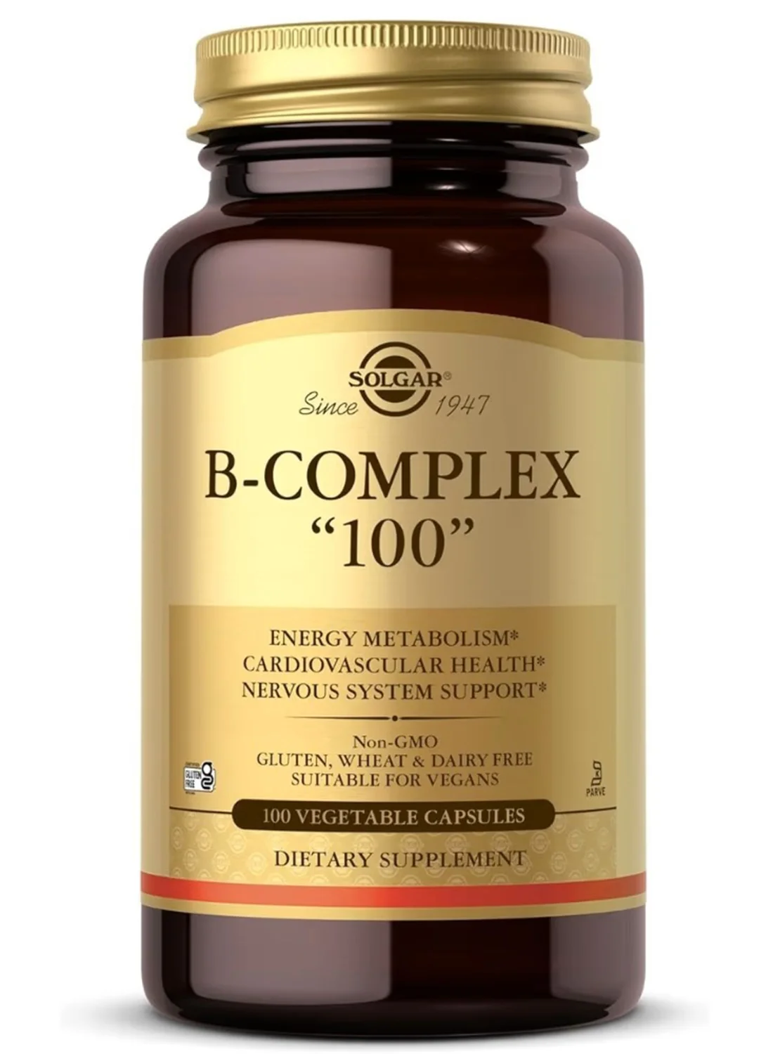 Solgar B-Complex 100 Vegetable Capsules High Potency Vitamin B Supplement (100 Capsules) uoyva