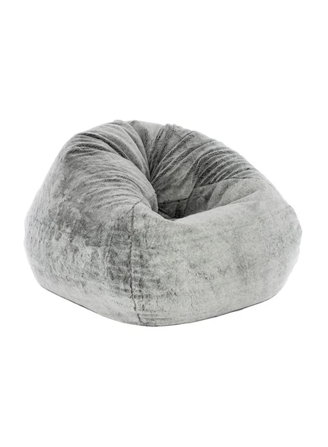 Luxe Decora Premium Faux Fur Bean Bag Chair Soft Comfortable Seating for Living Room (Grey, 80x80x50cm) 804o4