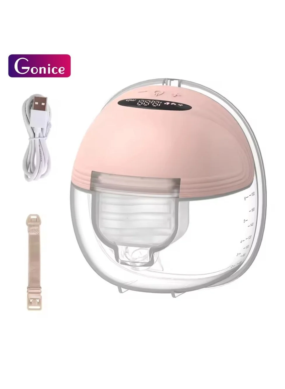 Gonice Wearable Electric Breast Pump Hands-Free Portable Design with 3 Modes and 12 Suction Levels (Single Pack) n6tkv