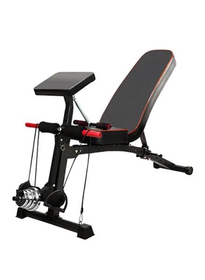 Max Strength Adjustable Fitness Bench Heavy-Duty Weight Training Equipment for Home Gym (Black, 120 cm) 8qor8