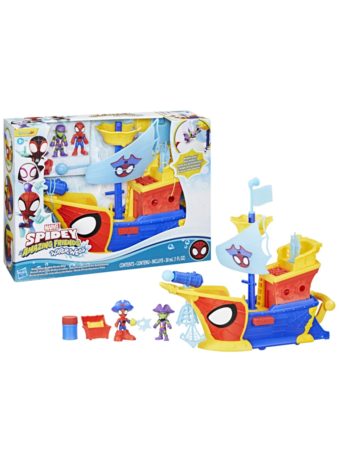 Spidey and His Amazing Friends Water-Webs Pirate Ship Playset with 7.6 cm Action Figure (7.6 cm) zqv7j