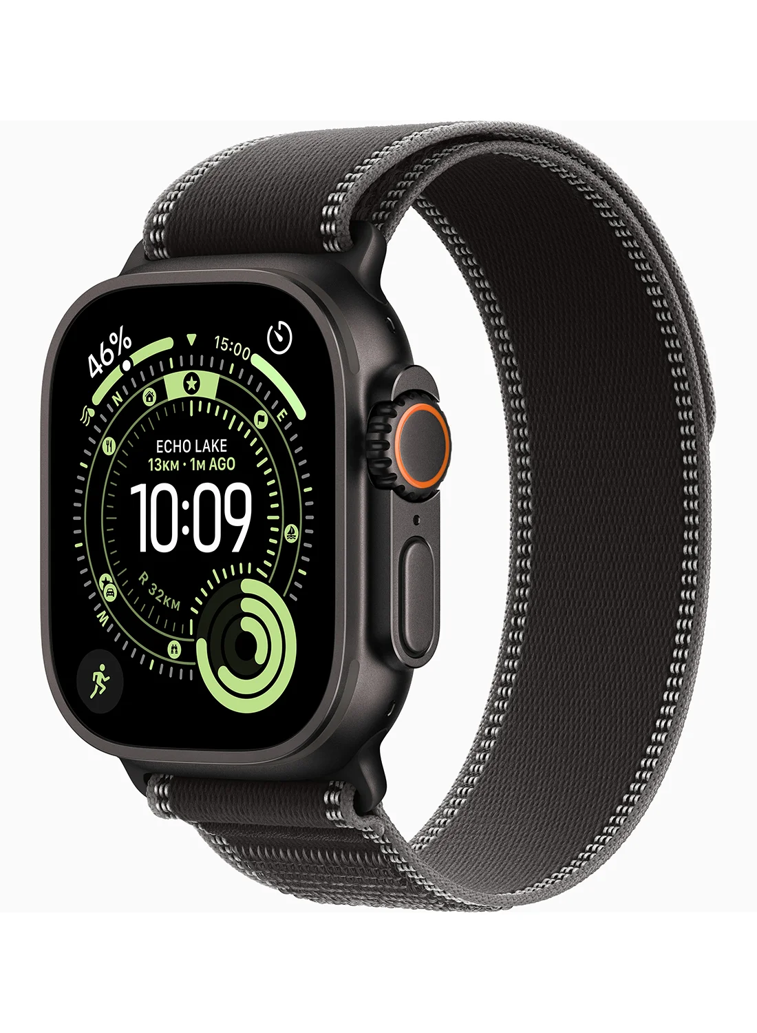 Premium Smartwatch Ultra GPS + Cellular 49mm Titanium Case with Trail Loop (Black, M/L) msjkj