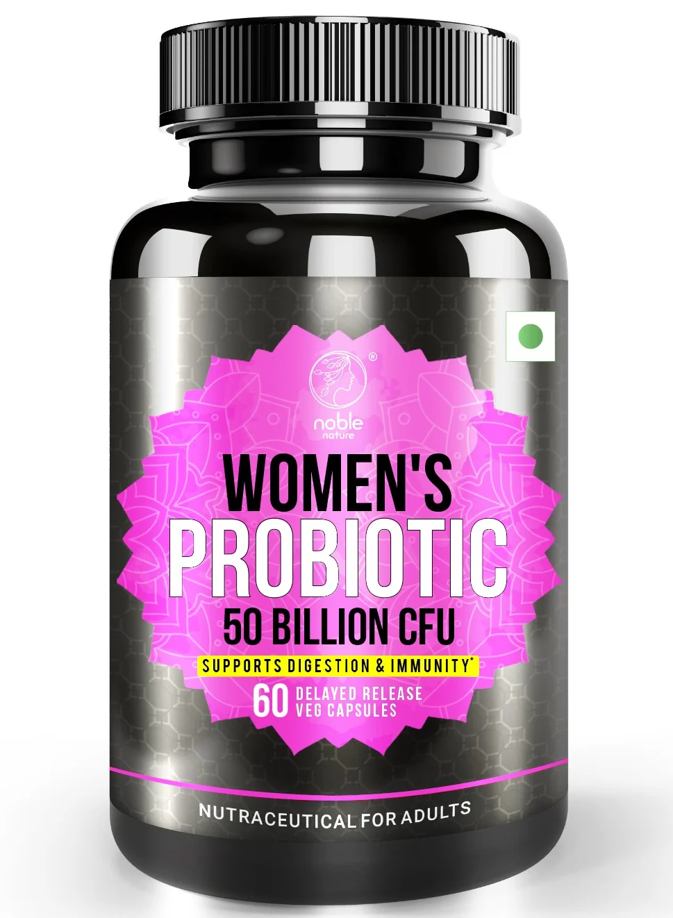 Noble Nature Probiotics for Women with Cranberry Extract & Organic Prebiotics (60 Veg Capsules) olt7n