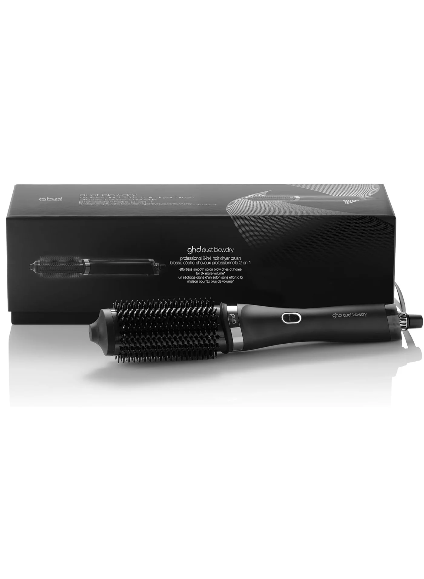 Premium 2-in-1 Hair Dryer and Volumizing Brush Styler for Wet to Dry Styling (Black) 5dns0