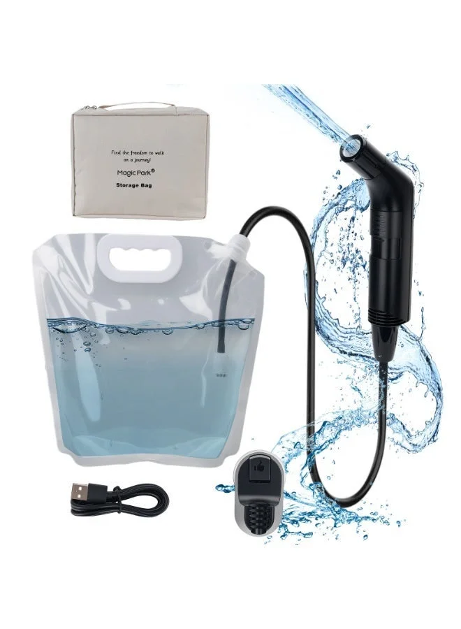 Magic Park Portable Bidet Shower Set with 3L Water Bag Rechargeable Electric Sprayer for Travel and Camping (3L) 8atyb