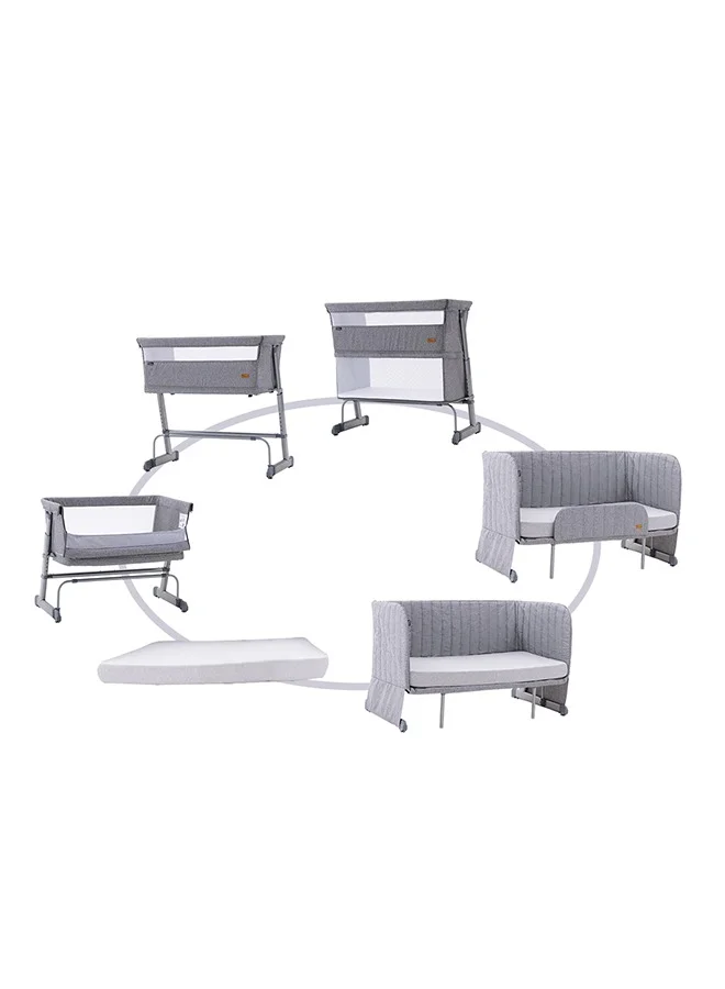 TEKNUM All In One Bedside Crib and Sofa Expansion Set (Grey, 0-4 Years) f0tis