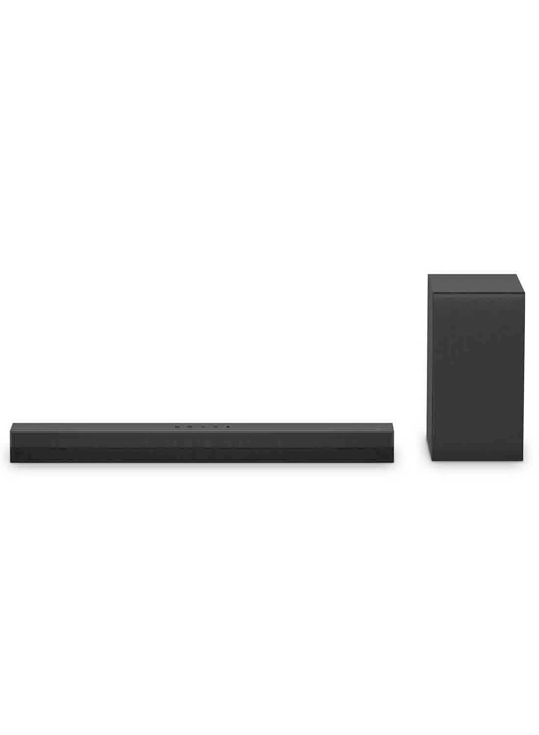Premium 2.1 Channel Soundbar System with 300W Wireless Subwoofer, Dolby Audio for Ultra-HD TV (Black) wrddg