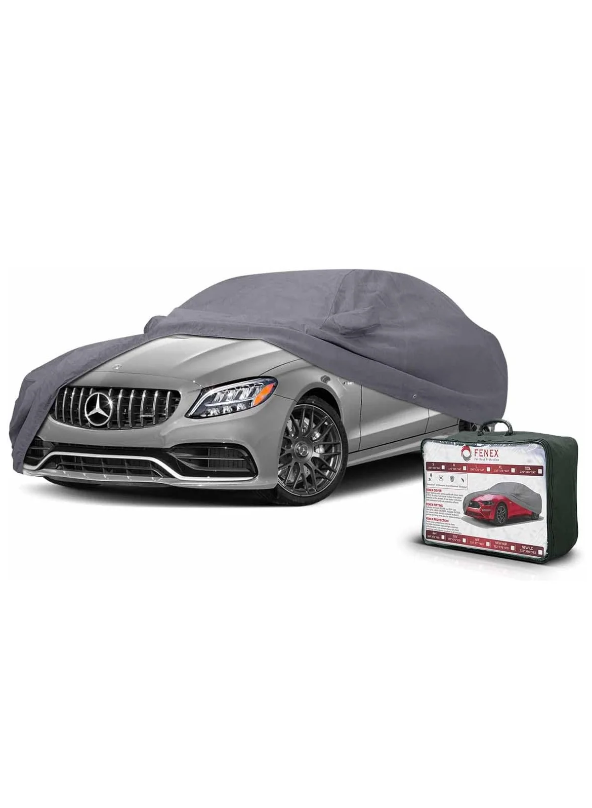 Fenex Premium Car Cover for Sedans All-Weather Waterproof Protection (Large, 482 x 177 x 119 cm) rocy6