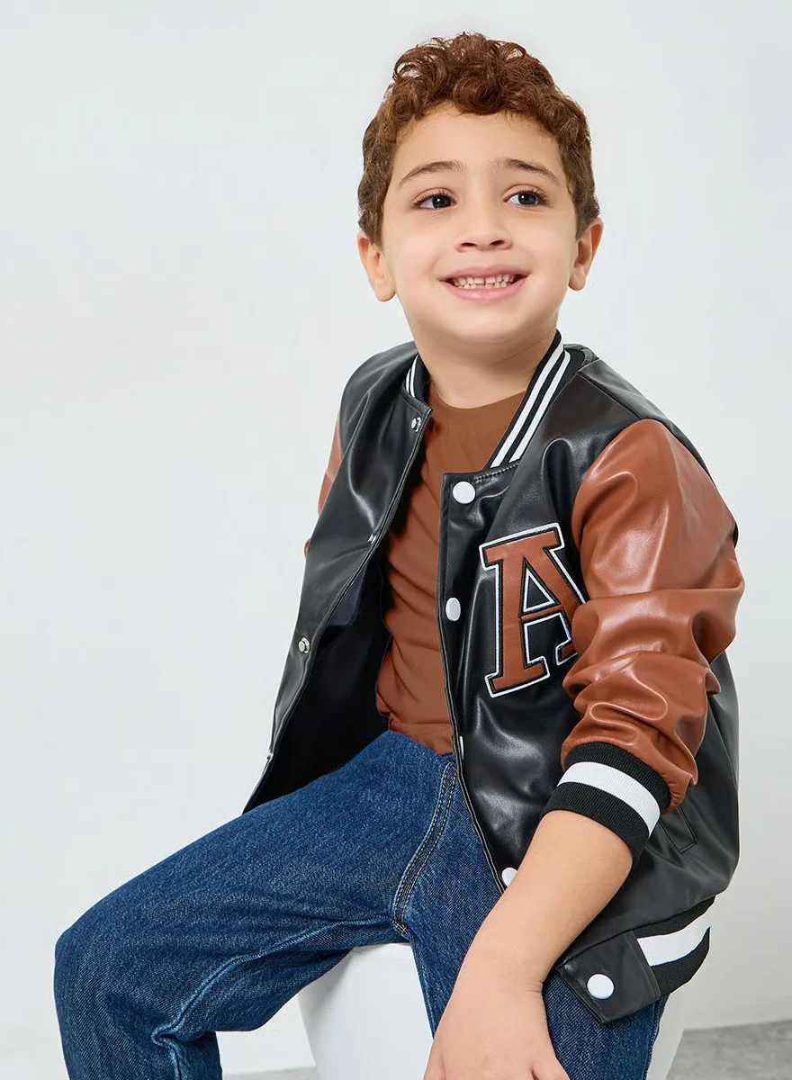 Styli Boys Color Block Bomber Jacket Premium Lightweight Outerwear for Kids (Multi-Color, 120 cm) 9mfx5