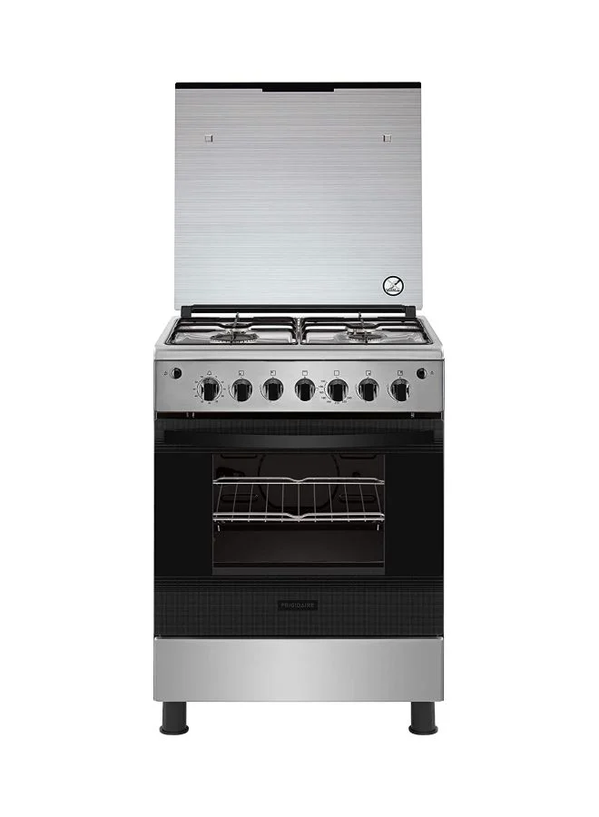 Freestanding Gas Cooker Premium Stainless Steel Kitchen Stove (Silver/Black, 60cm) f6tq5