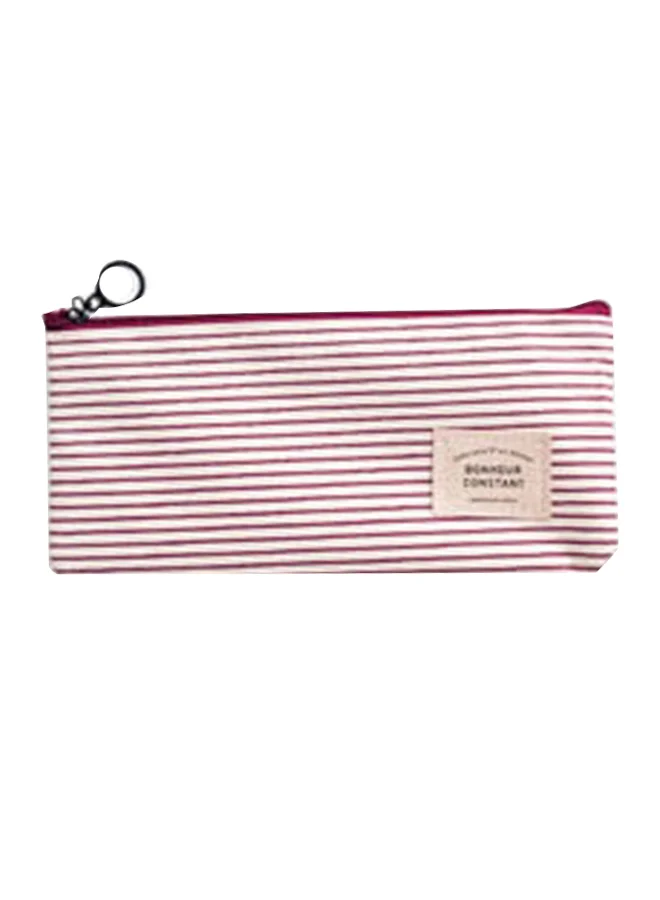 iTelker Striped Minimalism Canvas Pencil Case (Pink, 20 cm x 8 cm) 66ny6