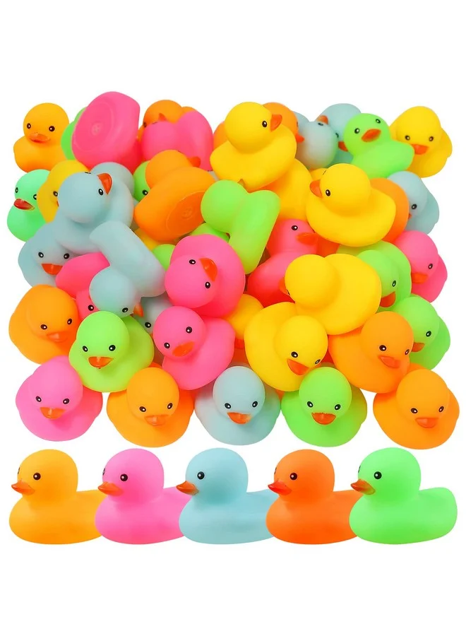 EKisemio Mini Rubber Duck Bath Toys Set, Colorful Floating Bathing Accessories for Kids (50 Pack) ljnto