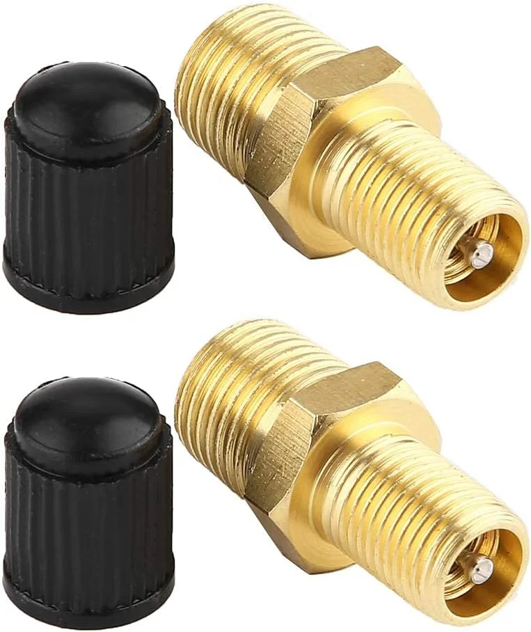 Premium Air Compressor Tank Fill Valve 1/8 inch NPT MPT (2 Pieces, Brass and ABS) xv2h0