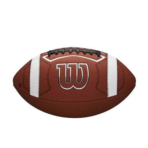 Premium Professional Leather Football Official Size (Brown, 28 cm) bkdqg