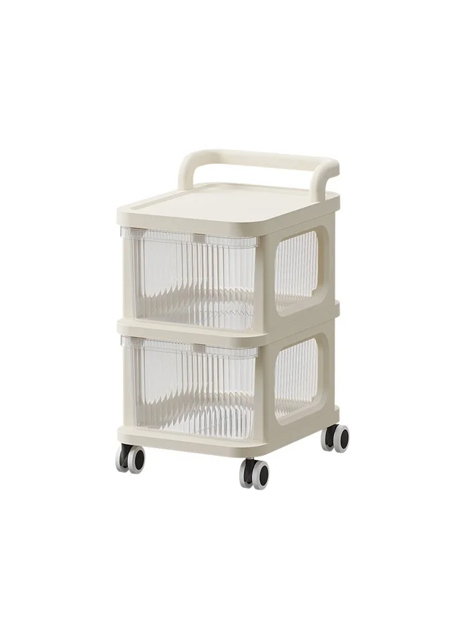 ATM 2-Tier Portable Storage Cabinet with Clear Acrylic Panels (Clear, 36x26.5x46cm) 2oydh