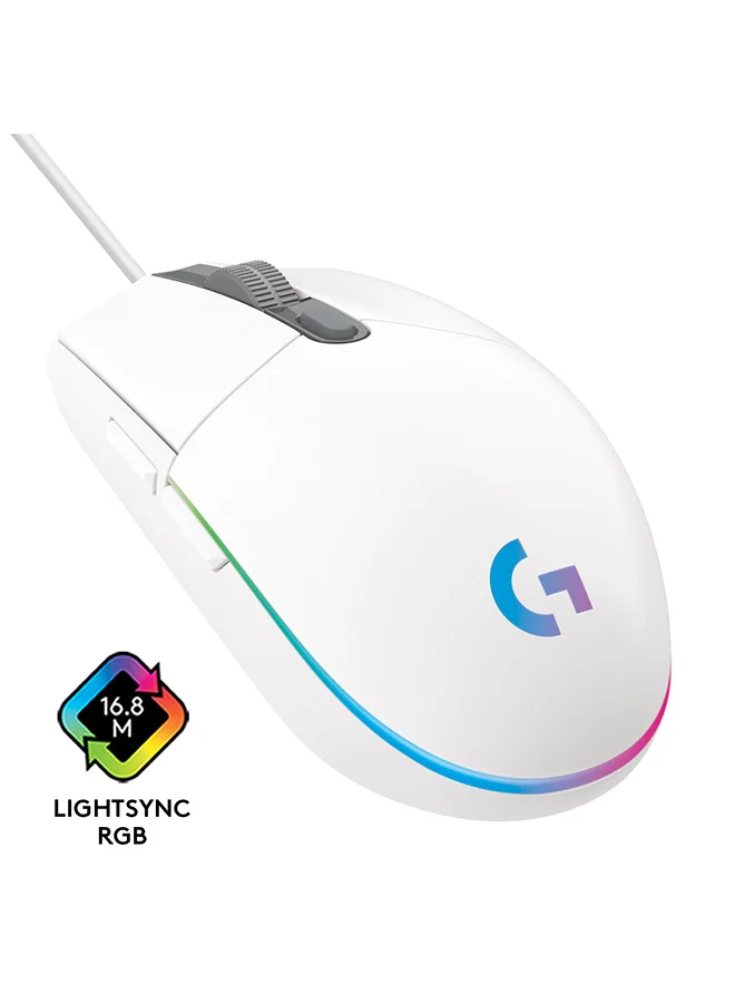 Premium Wired Gaming Mouse with 8000 DPI Optical Sensor and Customizable RGB Lighting (White) oucpq