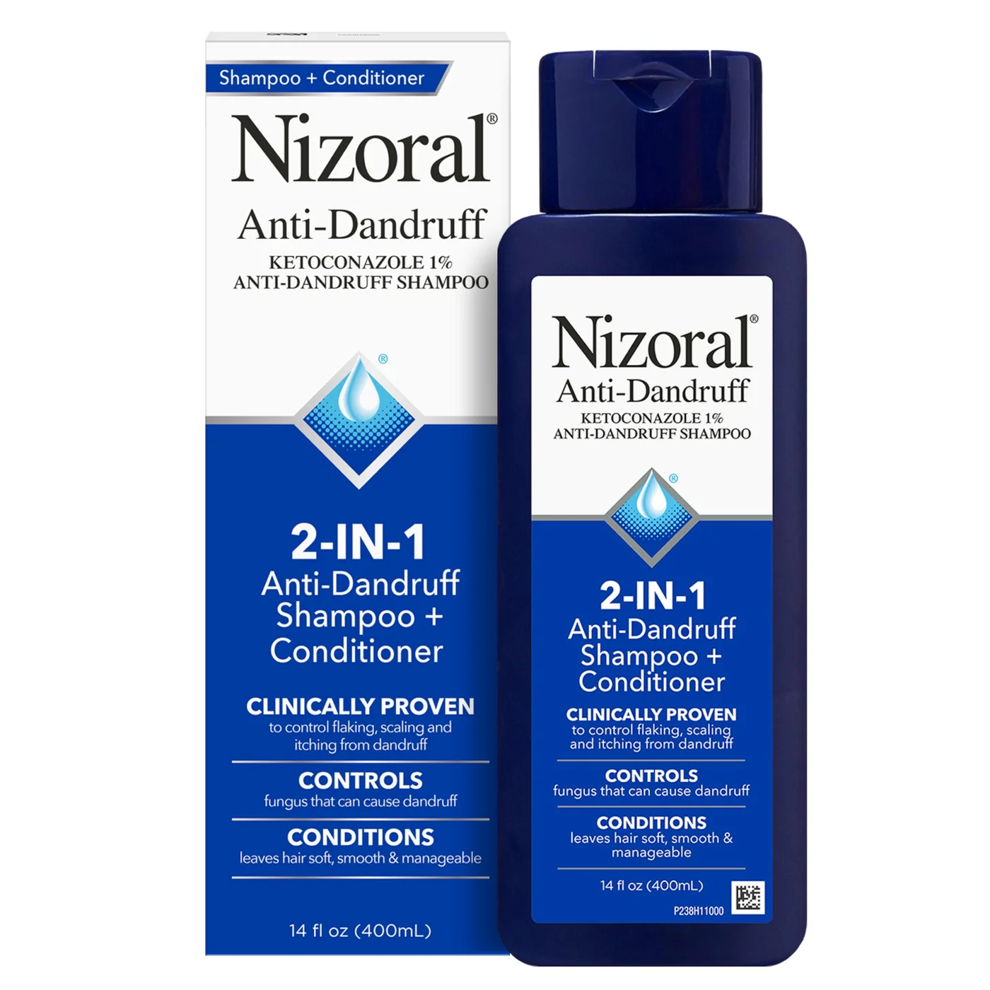 Premium Dandruff Control Shampoo and Conditioner 2-in-1 Formula for Scalp Care (414 mL) zul9x