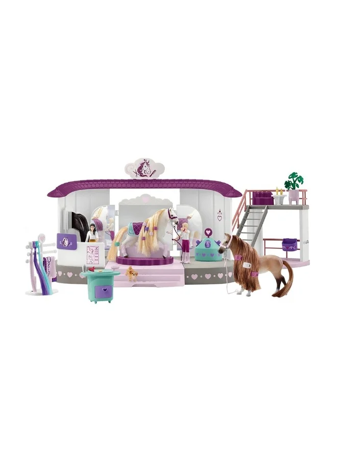Premium Horse Beauty Salon Playset (86 Pieces) Interactive Grooming Activity Set for Kids q4ifz