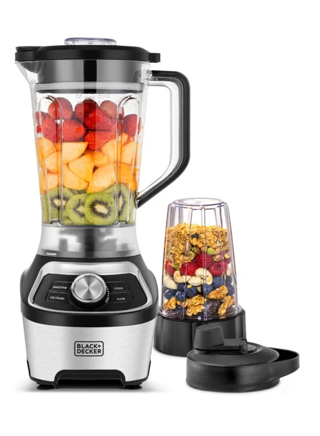 Premium High-Speed Blender with 1.85L BPA-Free Jar and 500ml Travel Cup (Silver, 1200W) v32eg